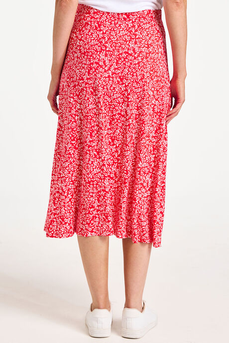Ditsy Leaf Print Jersey Flippy Skirt