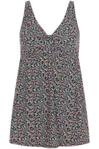 Tab Front All Over Ditsy Print Swimdress
