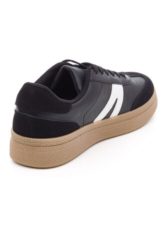 Lace Up Trainers with Contrast Sole
