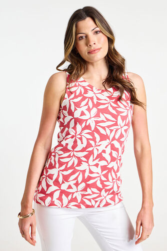 Scoop Neck Floral Print Vest