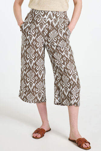 Ikat Print Cropped Trousers