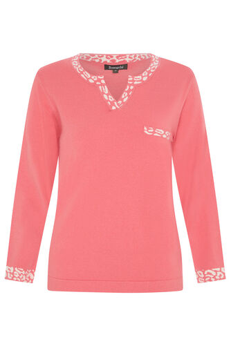 Leopard Print Trim Jumper