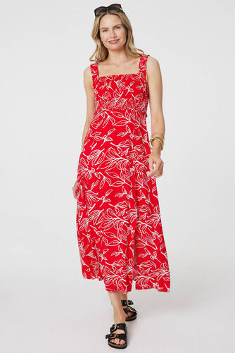 Izabel London – Floral Square Neck Midi Sun Dress