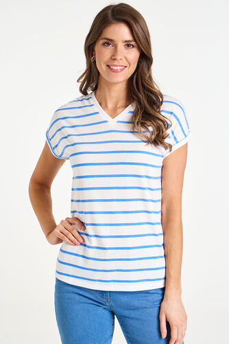 Stripe Relaxed V-Neck T-Shirt
