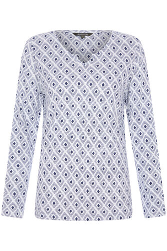 Tribal Print Notch Neck T-Shirt