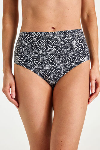 Ruched Mono Palm Print Swim Brief