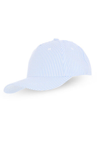 Blue and White Stripe Baseball Cap
