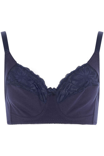 Cotton Lace Trim Non Wire Bra
