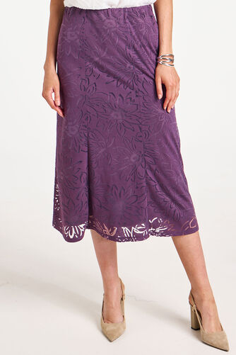 Large Floral Burnout Godet Skirt