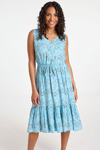 Floral Print Asymmetric Flounce Hem Dress
