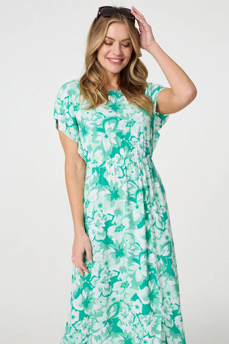 Izabel London – Floral Short Sleeve Maxi Dress
