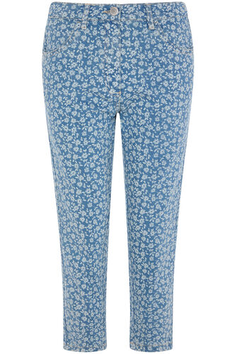The SARA Ditsy Print Cropped Jeans