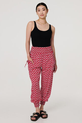 Izabel London - Printed Tapered Harem Trousers