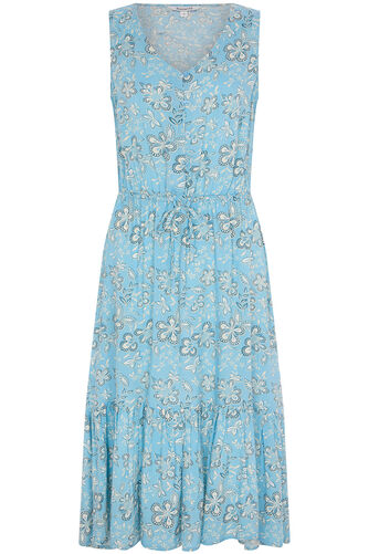Floral Print Asymmetric Flounce Hem Dress