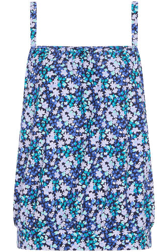 Ditsy Print Blouson Tankini Top