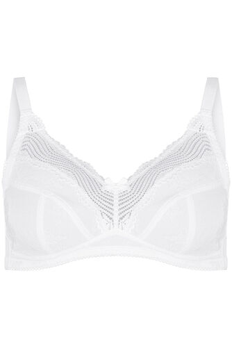 Jacquard Lace Trim Control Bra