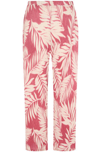 Palm Print Plisse Trousers